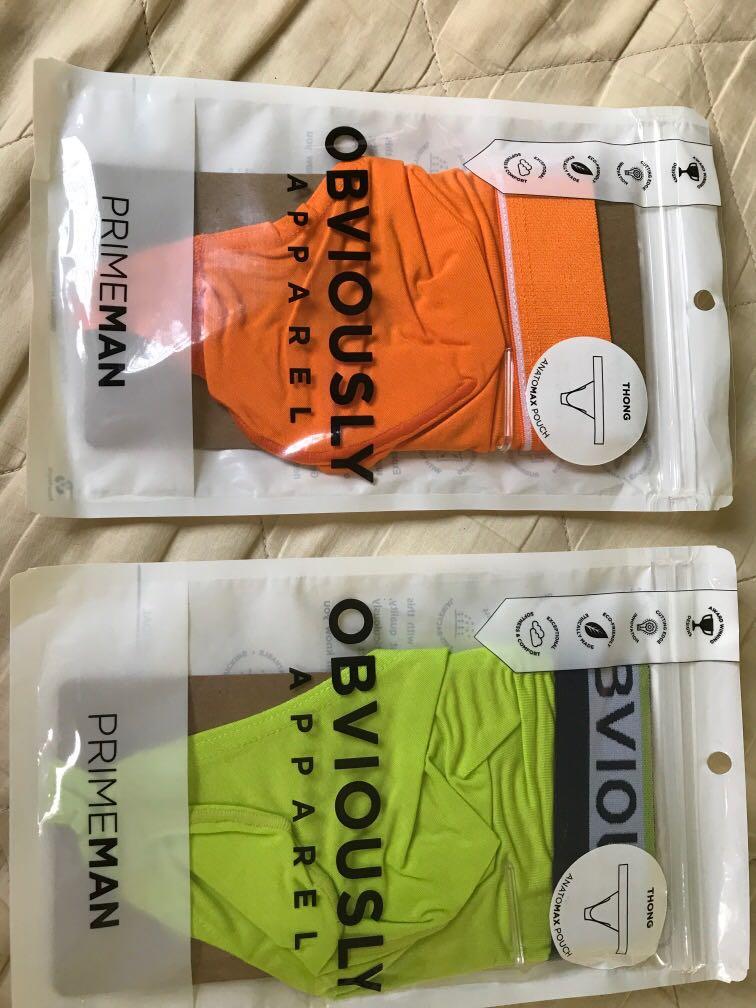 Obviously Prime Man Thongs (2pairs, Unopened), Men's Fashion, Bottoms, New  Underwear on Carousell