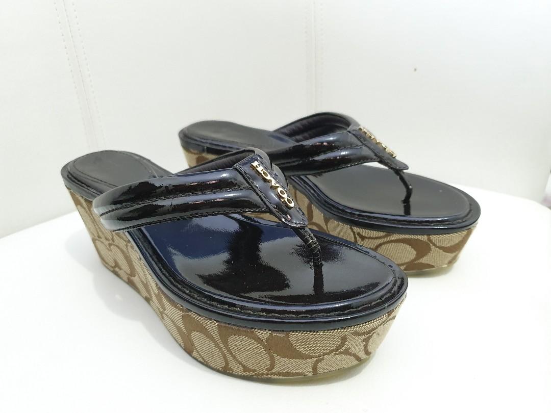 Coach wedge flip flops hot sale