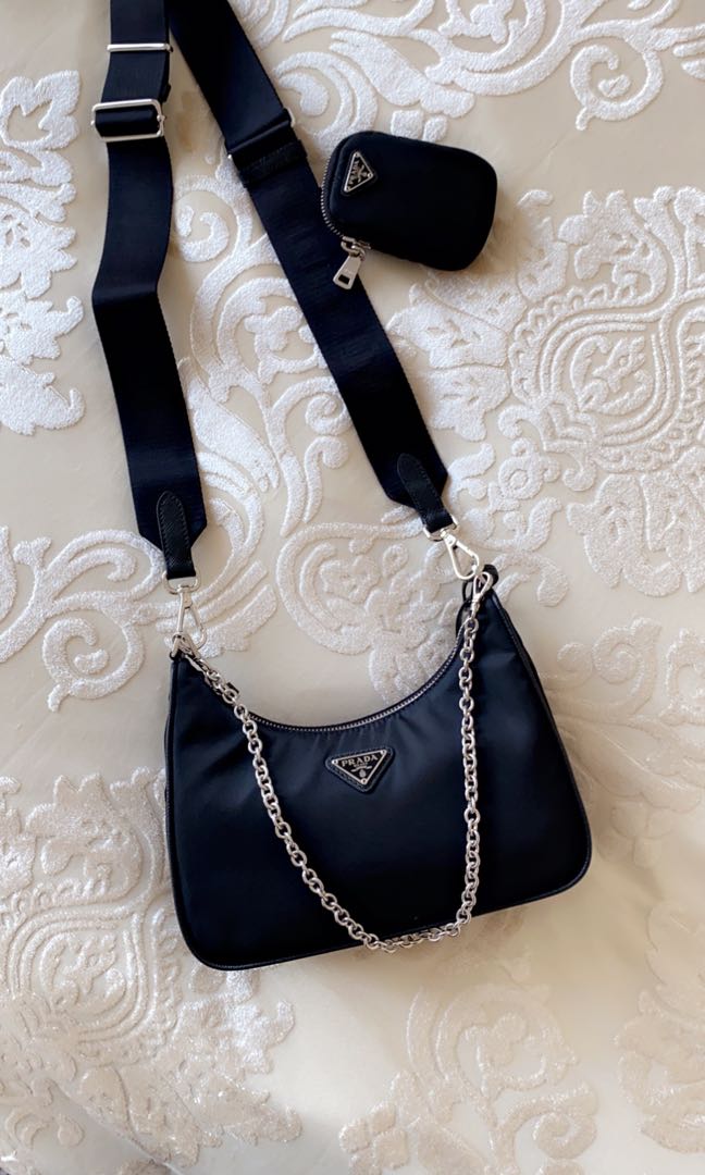 prada nylon bag used