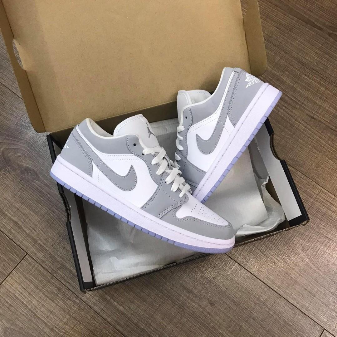 Jordan 1 white wolf grey sale