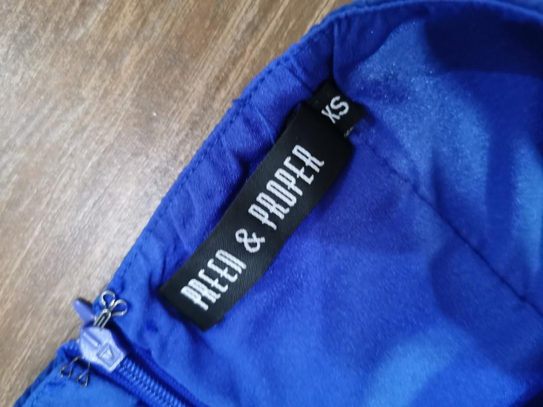 Preen and Proper Halter Blue Dress (Category: Dresses) located in Manila. Submitted by sgo713 (Listing ID 1096735073, Image 3). Description: Bought from Zalora as posted in screenshot with original price of Php2,039. It has never been used out only washed and tried at home..