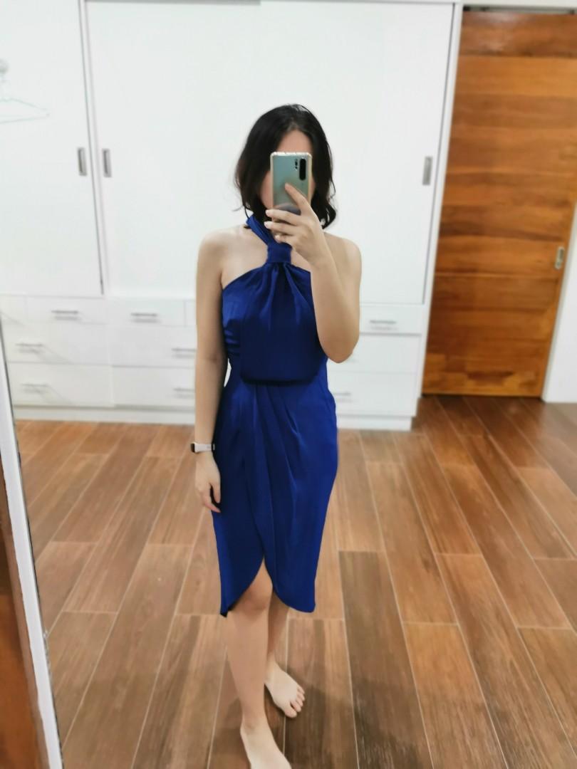 Preen and Proper Halter Blue Dress (Category: Dresses) located in Manila. Submitted by sgo713 (Listing ID 1096735073, Image 1). Description: Bought from Zalora as posted in screenshot with original price of Php2,039. It has never been used out only washed and tried at home..