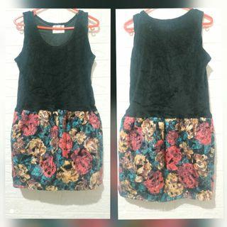 Preloved kids sleeveless black flower