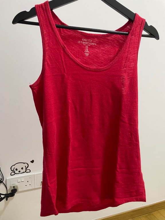 Sleeveless red shirt clearance