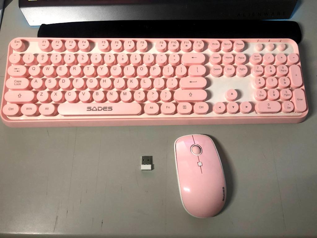 SADES V2020 Wireless Keyboard and Mouse (Category: Computer Keyboard) located in Quezon City. Submitted by outoftheboxph (Listing ID 1096771999, Image 1). Description: SADES V2020 Condition: 9/10. Almost new, barely used. Issue: Can't find the cover for the battery on the bottom of the keyboard Product Description: * A fusion of retro style and modern design: The inspiration of these cute rounded keys comes from vintage typewriters offering you v
