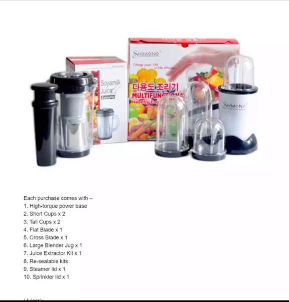 BNIB Shimono 8in1 Food Processor, Blender & Juicer SKP 2002 (with soya milk juice extractor