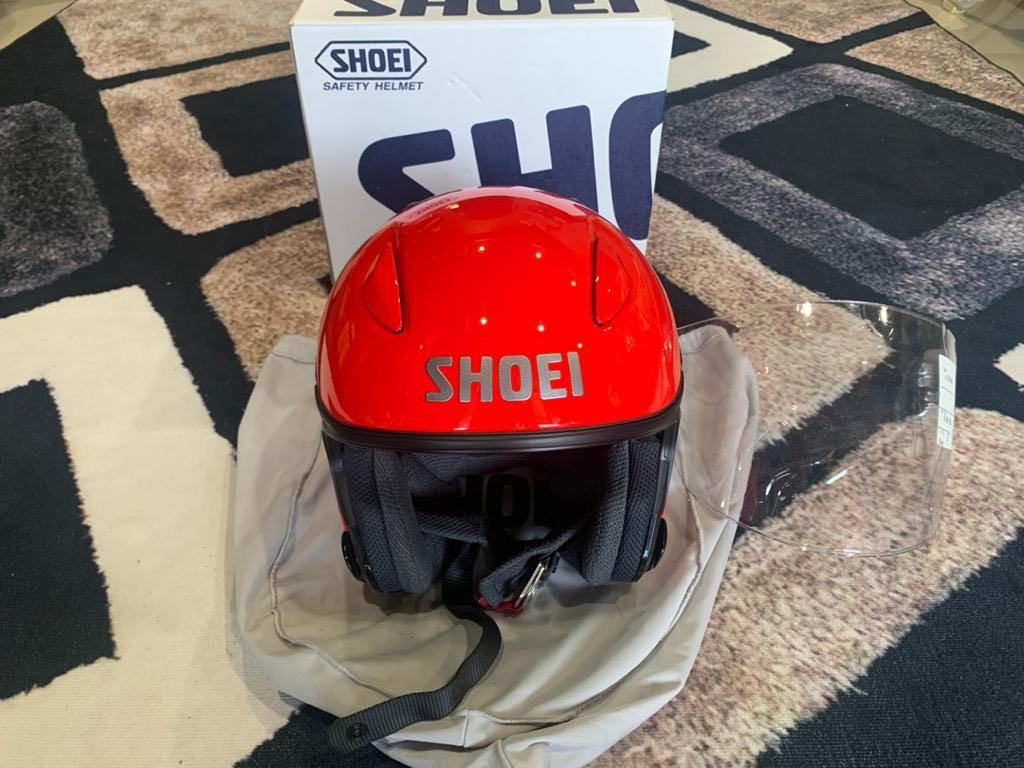 Shoei helmet Jstream ‘shine red’ S size to let go., Motorbikes on Carousell
