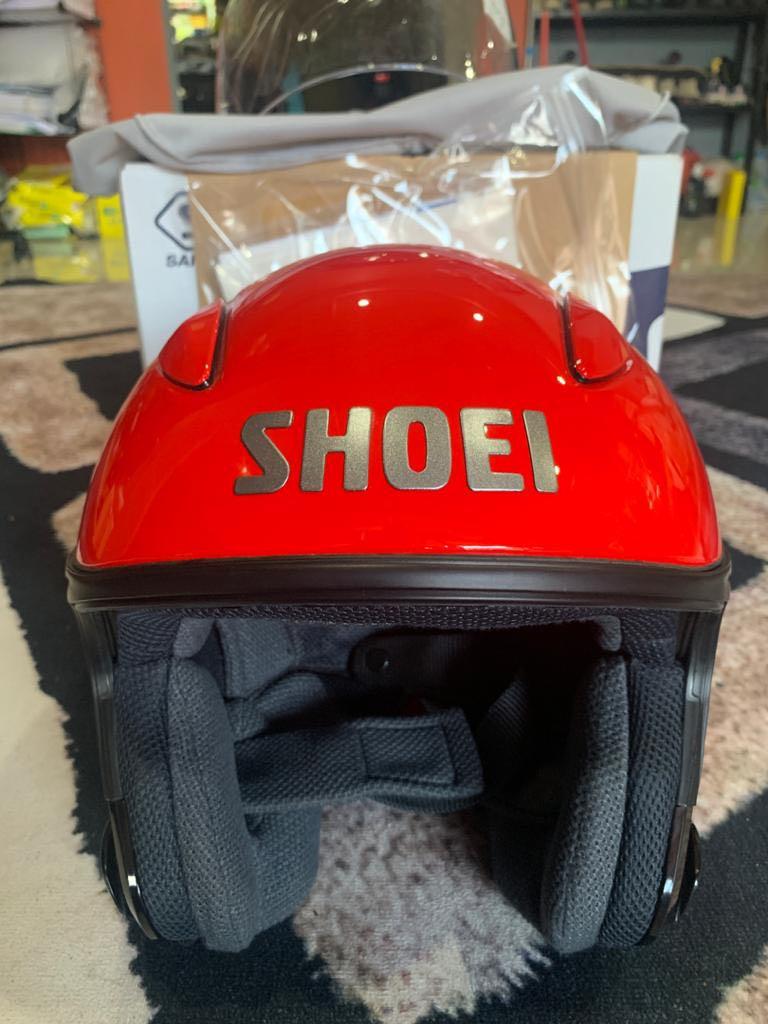 Shoei helmet Jstream ‘shine red’ S size to let go., Motorbikes on Carousell