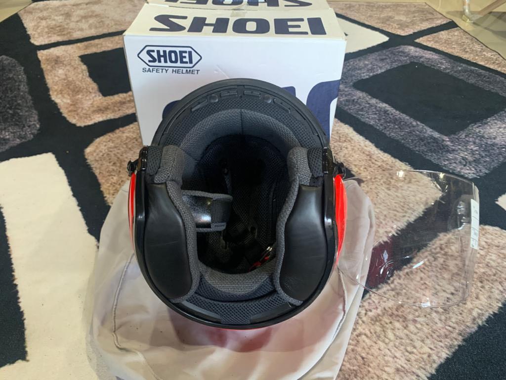 Shoei helmet Jstream ‘shine red’ S size to let go., Motorbikes on Carousell