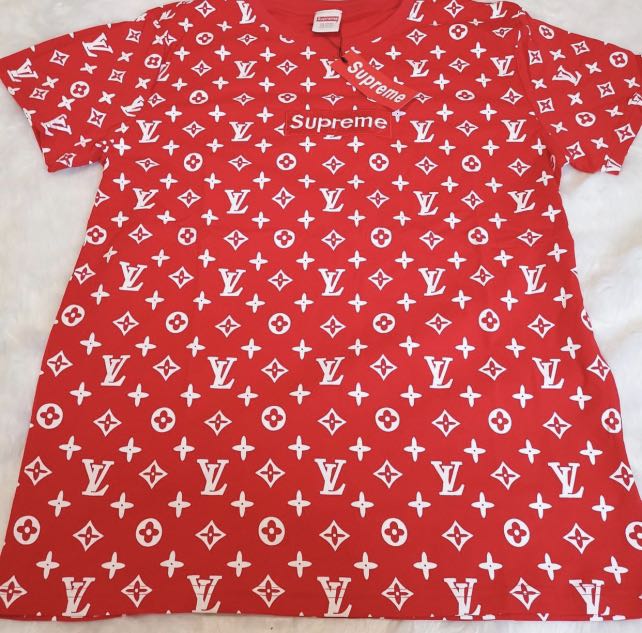 Supreme LV Red Shirt, Women's Fashion, Tops, Shirts on Carousell