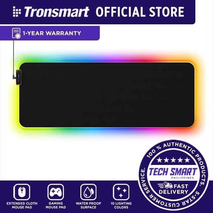 Tronsmart Spire Extended Cloth Gaming Mouse Pad (Category: Mouse & Mousepads) located in Manila. Submitted by techsmartph (Listing ID 1096802893, Image 1). Description: The Spire is built with micro-textured cloth surface providing ultimate smooth movements. With an extended surface area, 10 lighting colors and waterproof surface, the Spire will illuminate your victory with stunning RGB light. GUARANTEED ORIGINAL/AUTHENTIC ITEMS AUTHORIZED RESELL