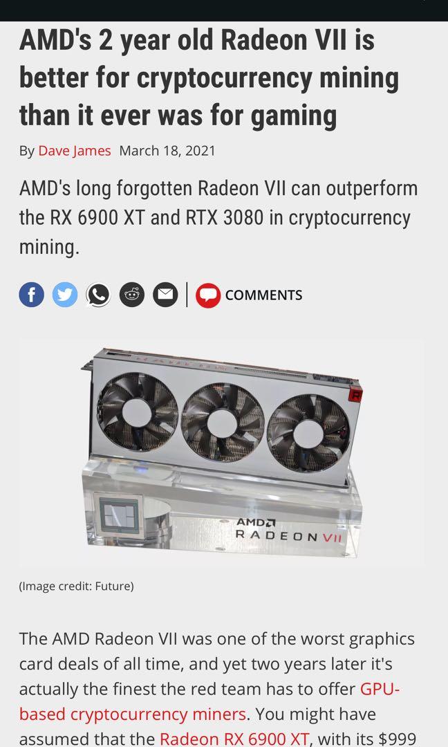 Ultimate mining card Radeon V11 not GeForce RTX 3060 Computers