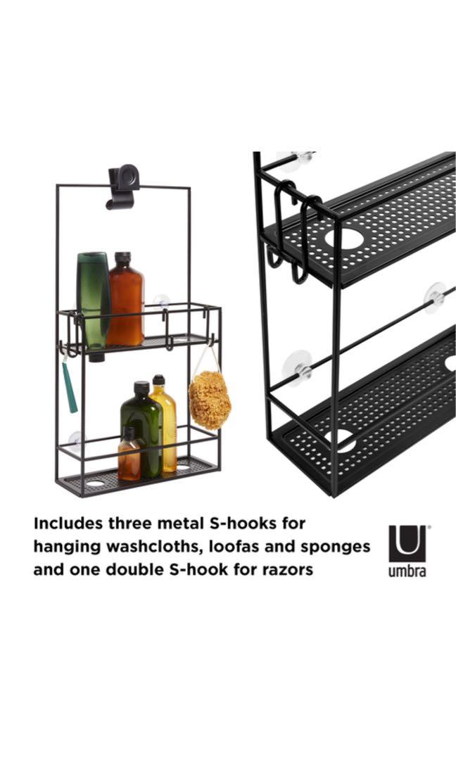 Umbra black steel shower caddy/shelf, Furniture & Home Living, Bathroom