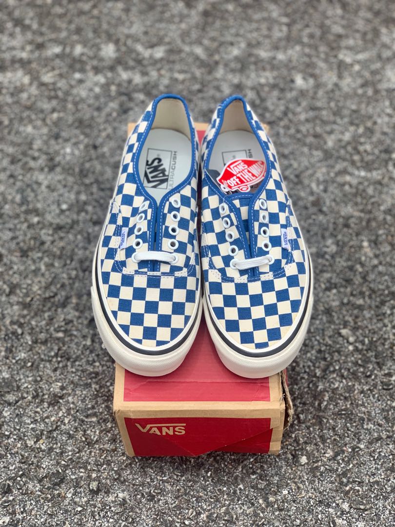 Vans Authentic Checkerboard Blue Men s Fashion Footwear