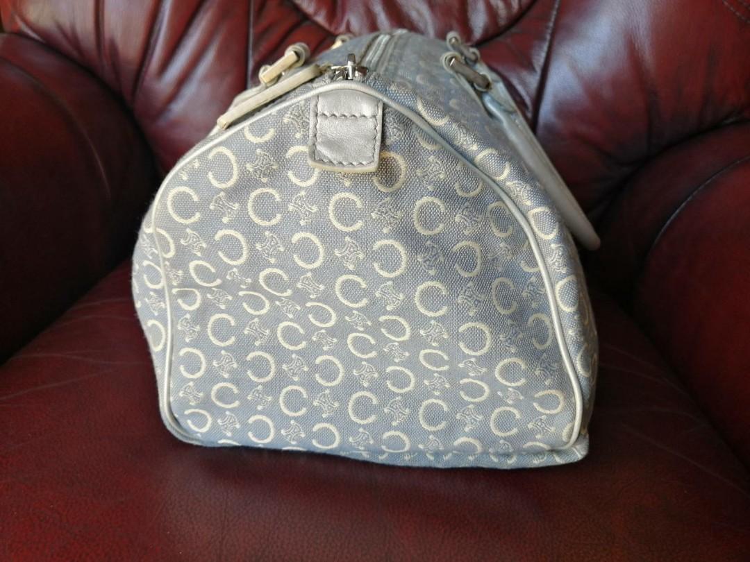 Vintage Celine Monogram Boston Handbag in Canvas (Category: Luxury Bags & Wallets) located in Imus. Submitted by rayemes (Listing ID 1096910565, Image 3). Description: • Preloved Vintage Celine Handbag • Material of bag is made up of canvas • Size is similar to speedy 30 • No rubs. Leather part is very intact • Zippers works well.