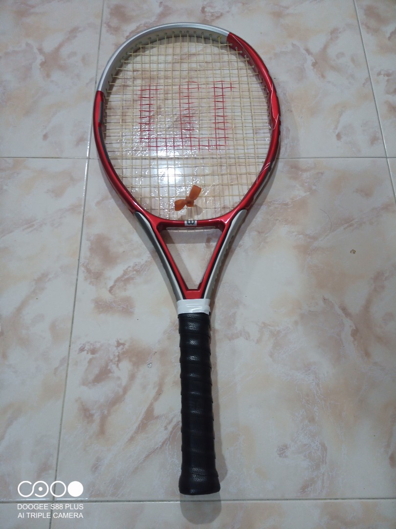 Red Black Scratches New Wilson Fusion XL Tennis Racket Oversized Head 112 in 