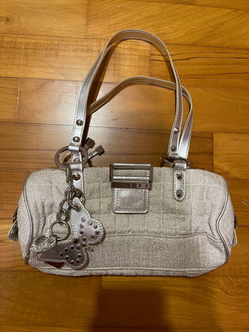 y2k authentic silver butterfly guess bag