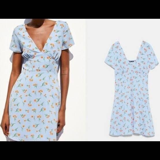 zara blue floral dress