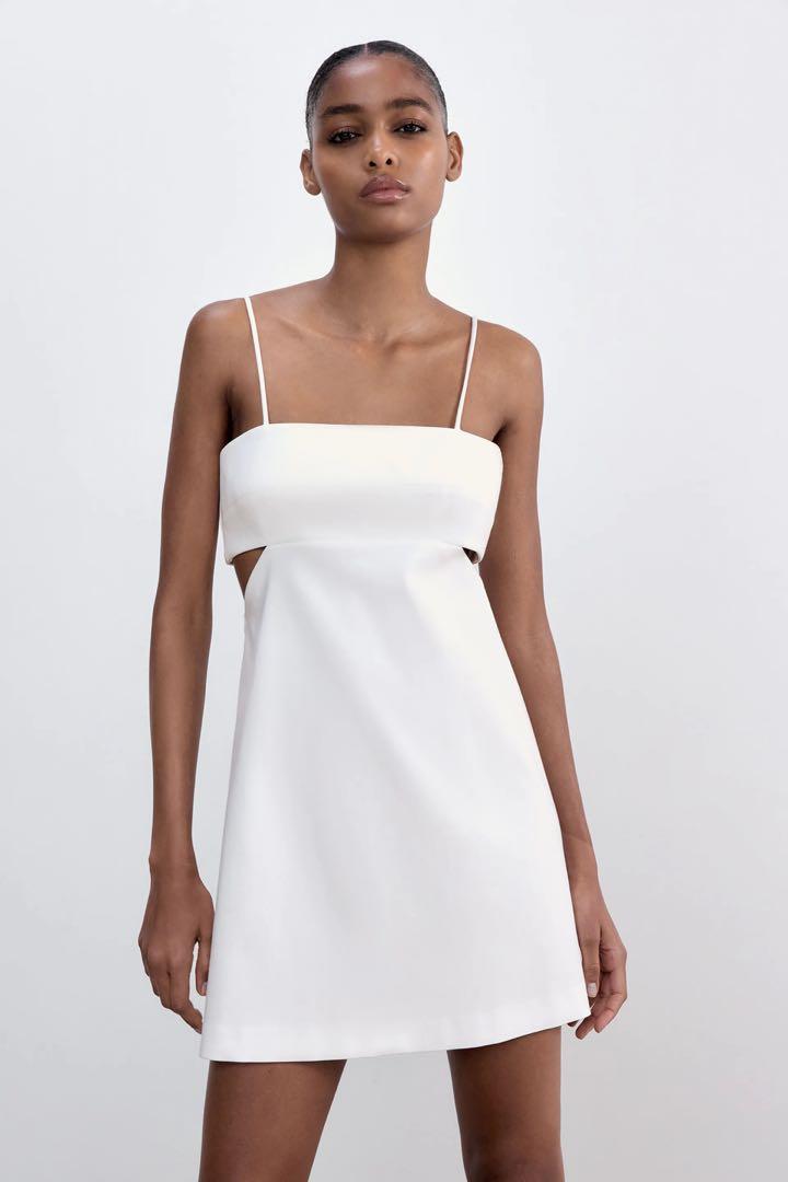 Zara white cut-out dress, Women's ...