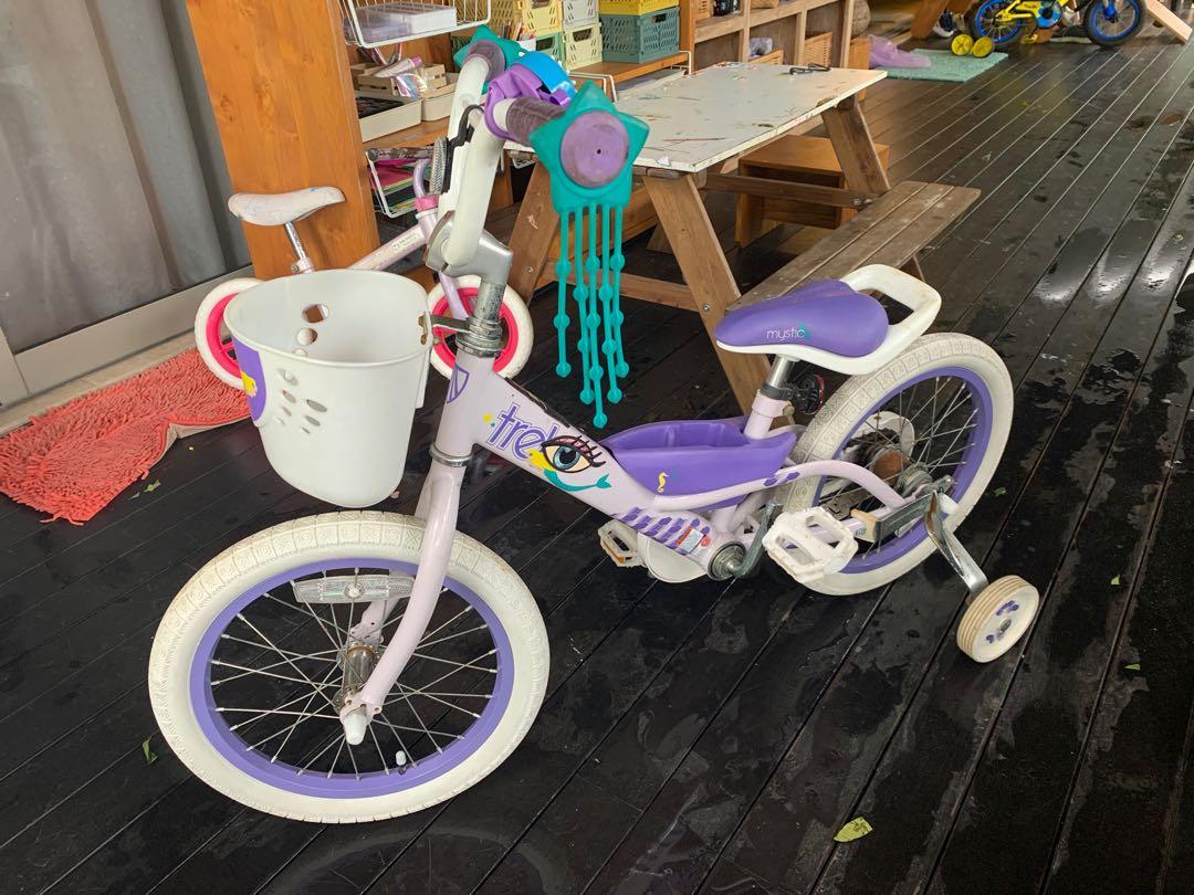 16 inch Trek Mystic purple kids bike with training wheels