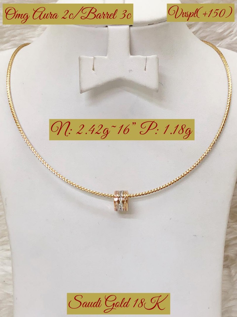 18k Saudi Gold Omega Necklace