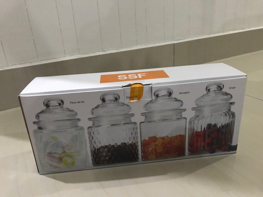 4 pieces mini glass canister 300ml ssf the storage ...