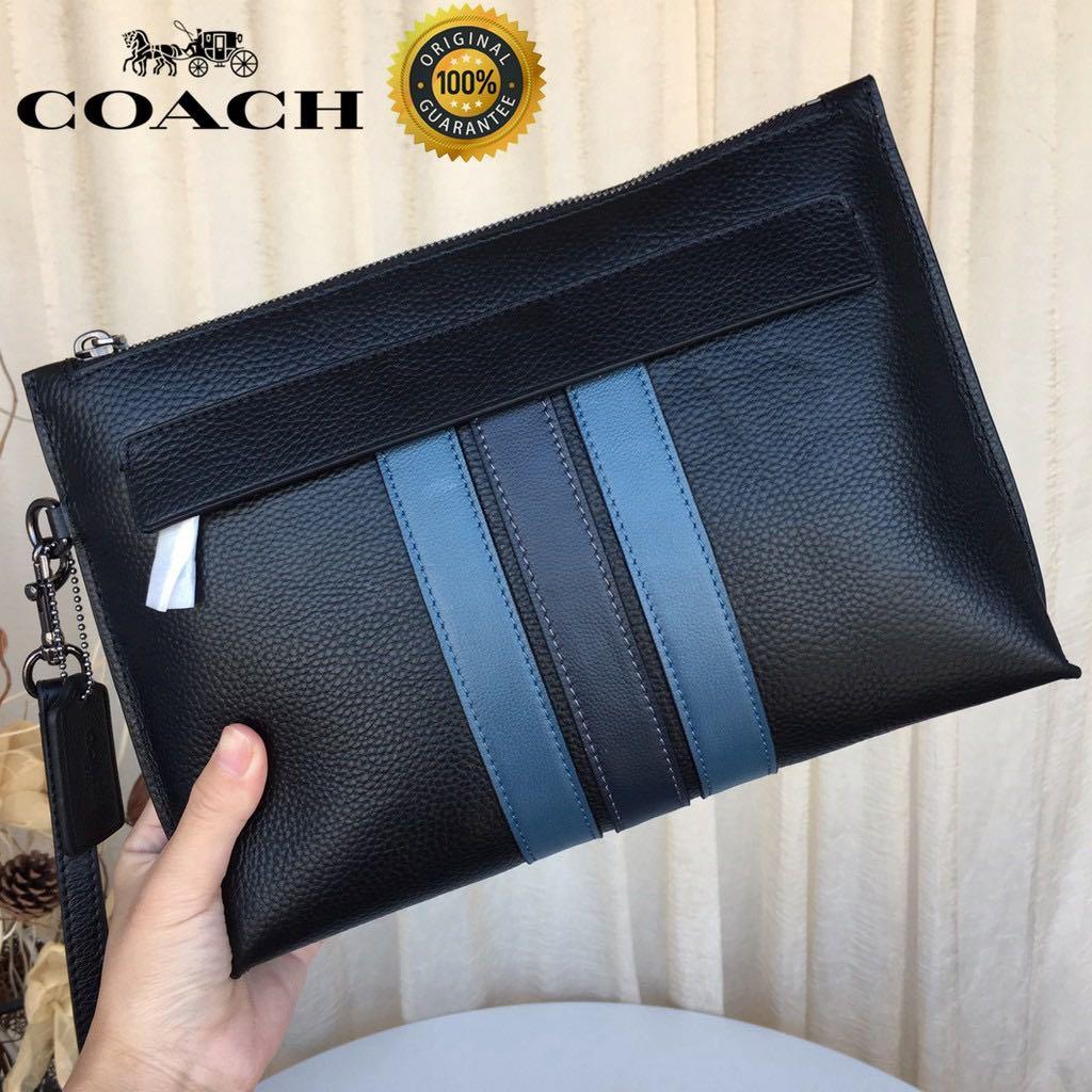 COACH Men Clutch Simple Classic Leather Boss Wristlet formal father office bag Luxury Husband Designer Work meeting Best Man Colour brother