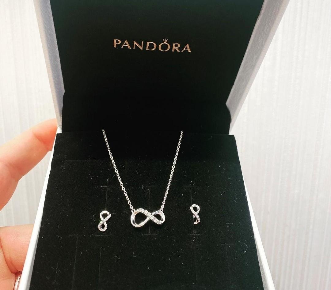 Pandora infinity new arrivals necklace and earrings