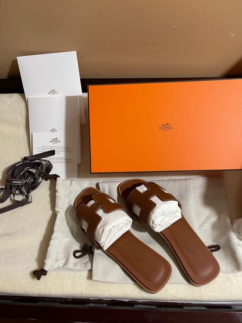 Authentic Brandnew Hermes Oran sandals size 37 with receipt, Women's Fashion, Footwear, Flats & Sandals on Carousell