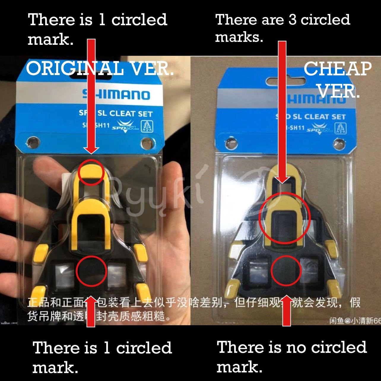 Authentic Shimano SPD SL Cleats SM SH10 Red SH11 Yellow SH12 Blue