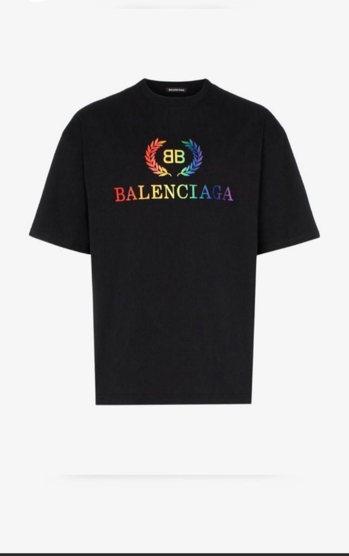 Balenciaga Rainbow Tee Men s Fashion Tops Sets Tshirts Polo