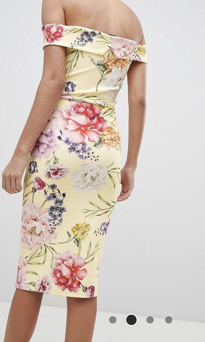 Missguided floral midi dress top