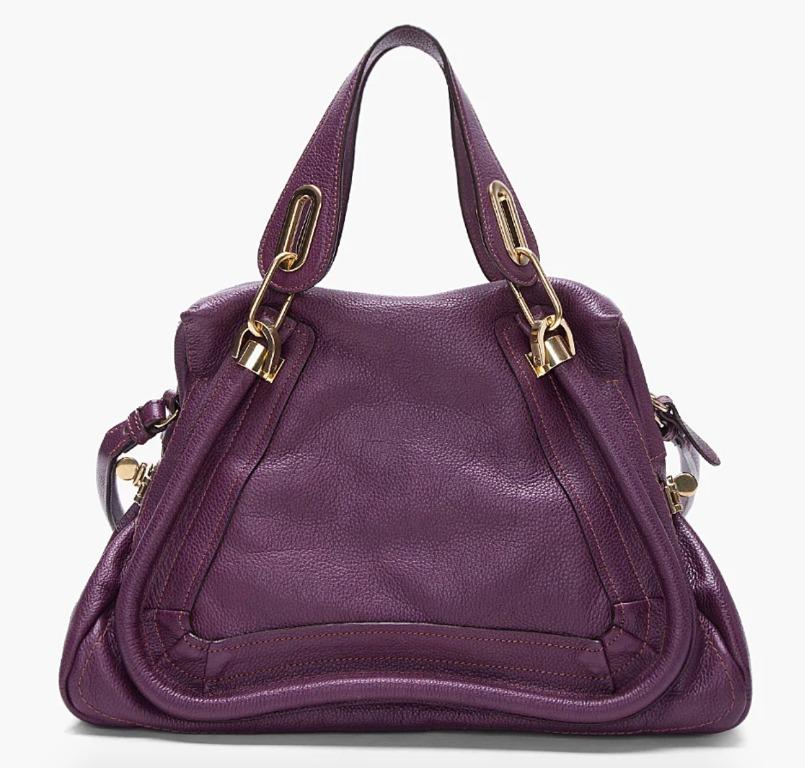 Chloe Paraty Shoulder Bag Eggplant Medium Women s Fashion