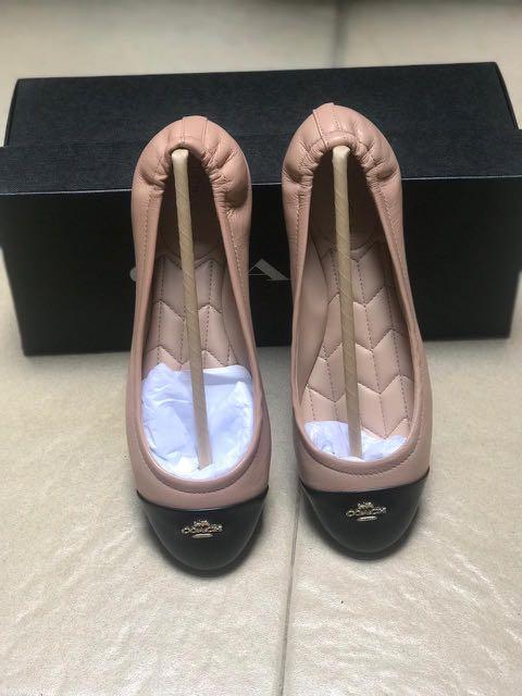 Coach ballet shoes nude pink, Fesyen 
