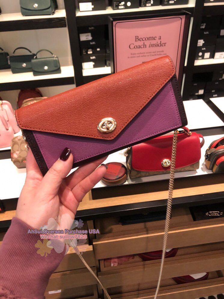 Coach slim envelope wallet with chain online