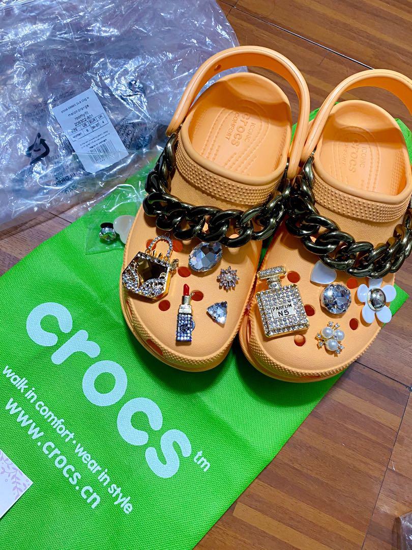 melon crocs size 8