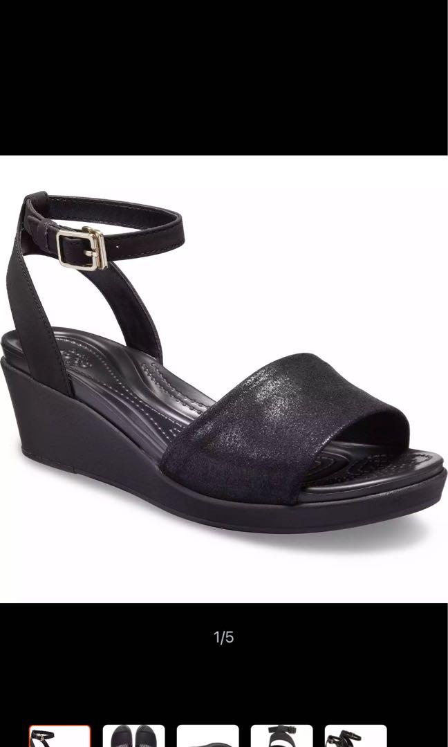 Women's crocs leighann hotsell shimmer slingback wedge