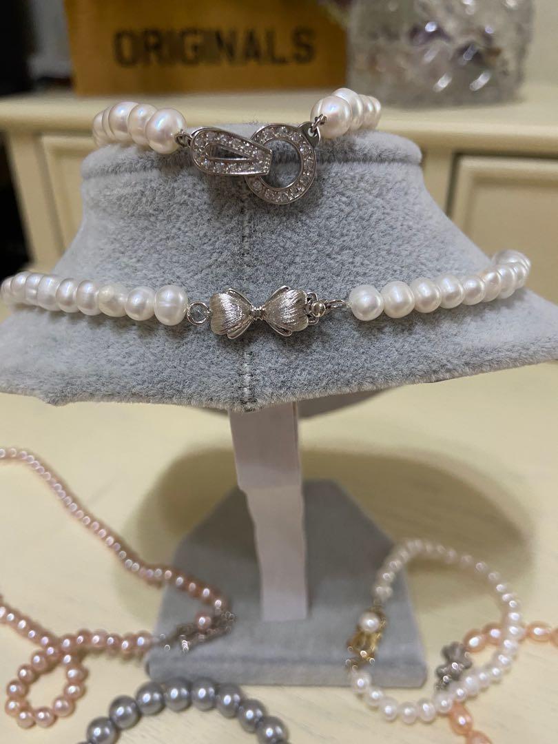 Sales Stylish real pearls necklaces bracelets earrings Women s