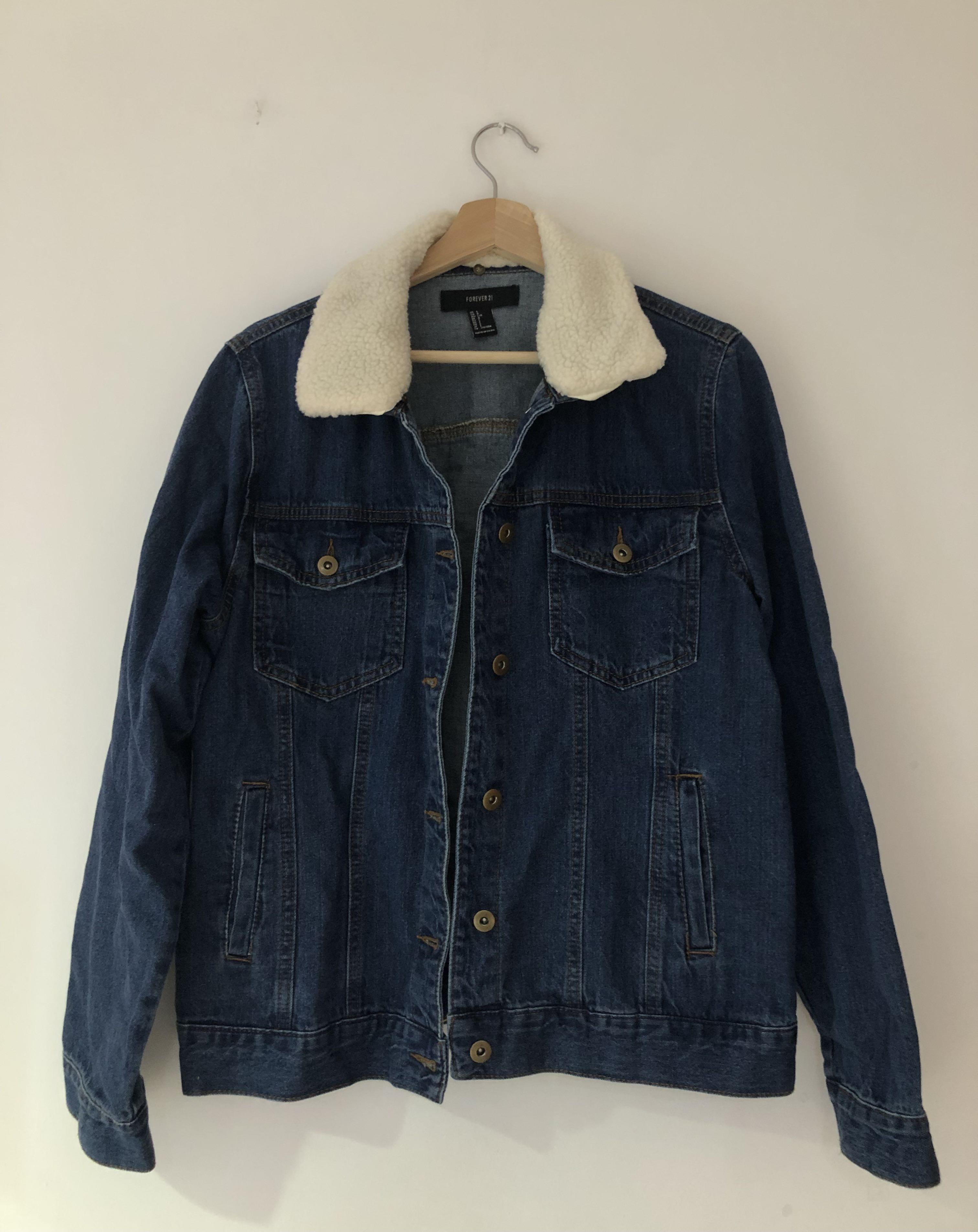 Faux Fur Trim Denim Jacket