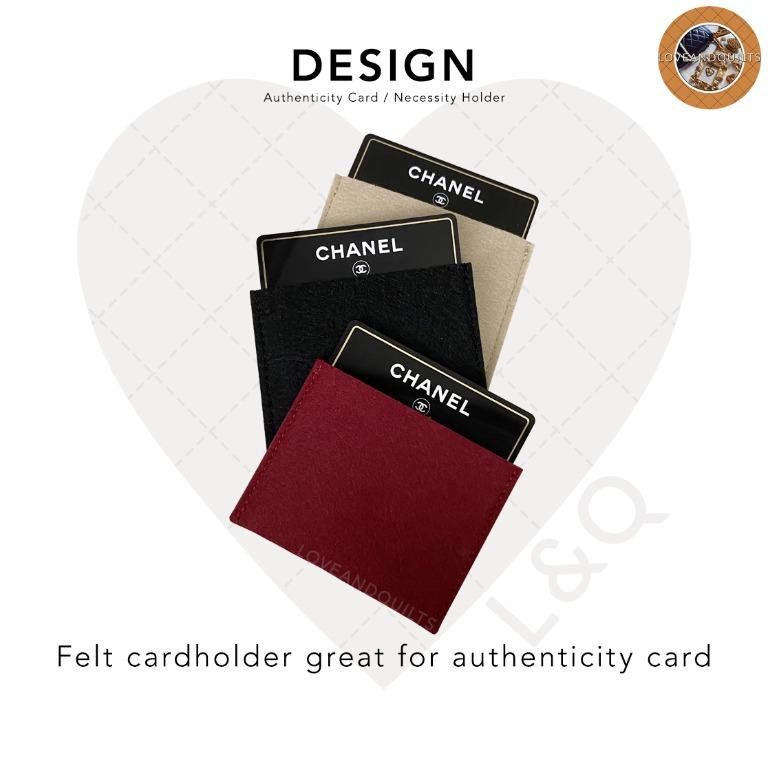 Felt holder for Chanel Authenticity Card, Cardholder