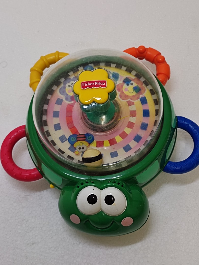 FISHER PRICE TIP N TOP TURTLE FLASHING LIGHTS NURSERY RHYMES BOUNCING BALL