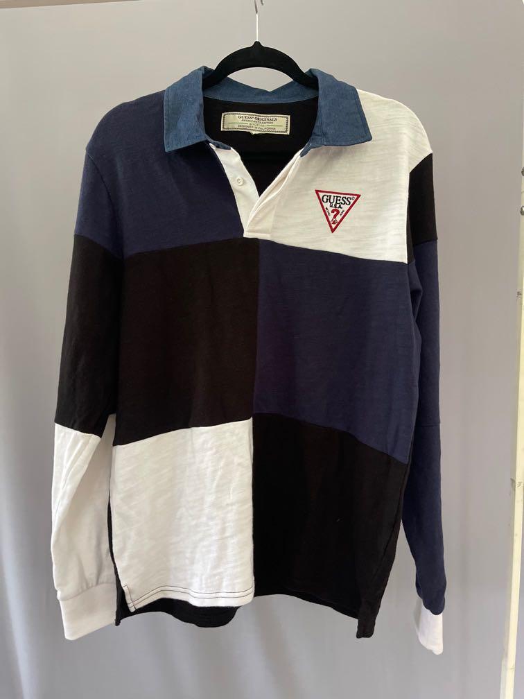 Guess long sleeve rugby shirt new arrivals