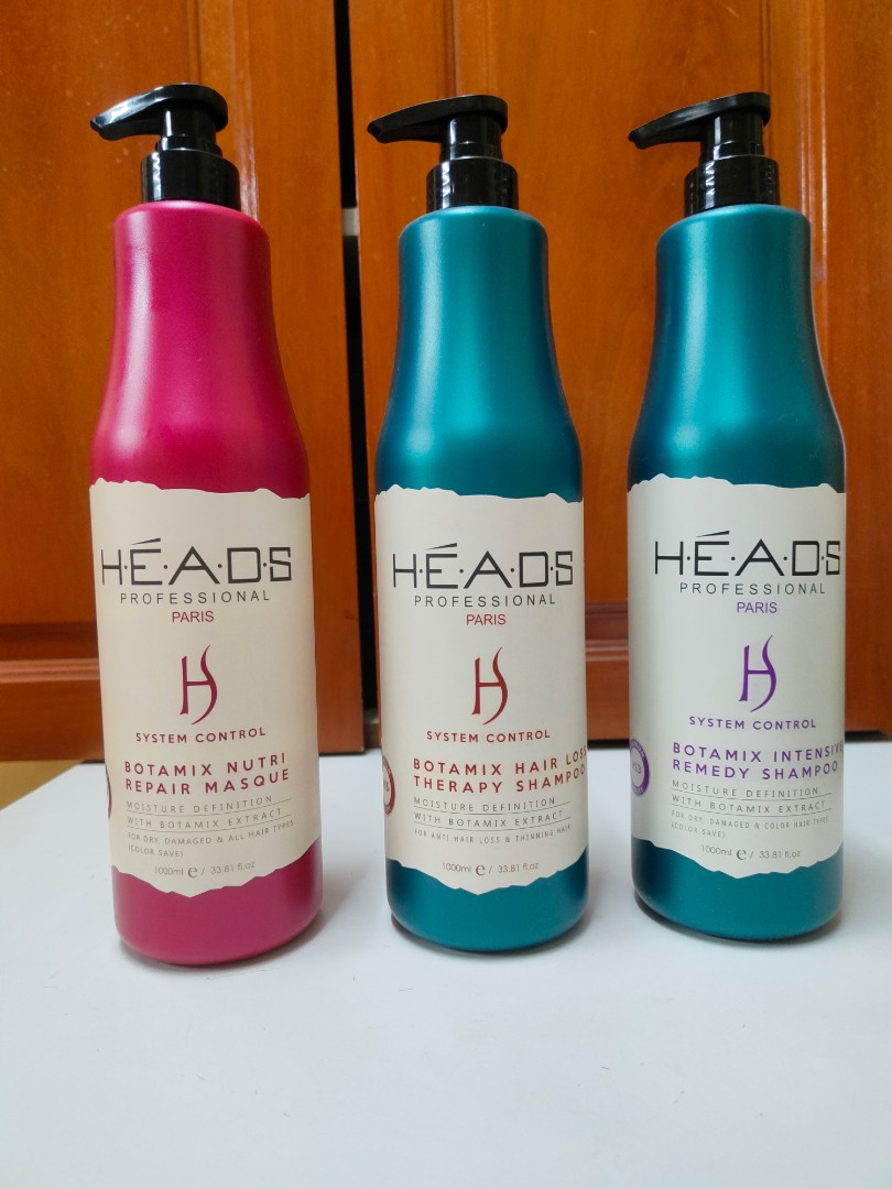 HEADS PROFESSIONAL PARIS BOTAMIX SHAMPOO PROMOTION SET  (HAIRLOSS/OILY/INTENSIVE REMEDY), Beauty & Personal Care, Hair on Carousell