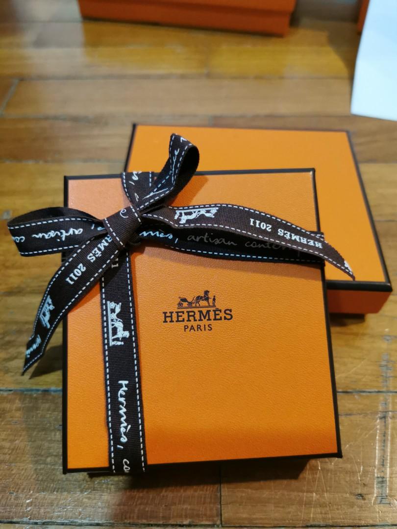 Hermes Necklace Box with Ribbons n paperbag, Women's Fashion