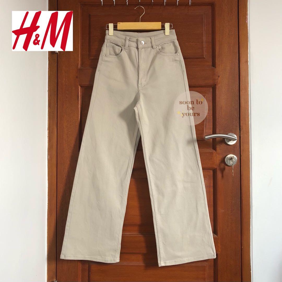 H\u0026M Wide Leg Jeans Twill Trousers 