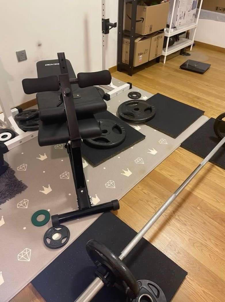 Home Gym Set Up Equipments Bench Rack Barbell Sports Equipment