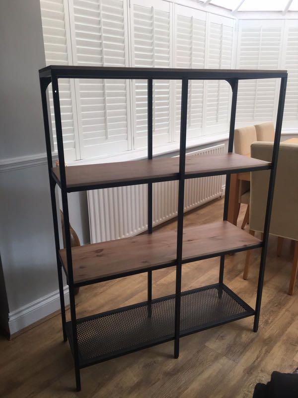 IKEA FJALLBO Shelving unit, black100x136 cm, Furniture & Home Living