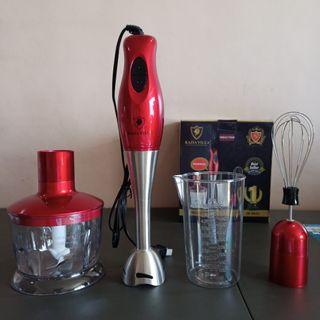 Kaisa Villa Immersion Stainless hand Blender with Mixer Whisk, Chopper/ Food Processor 2 speed