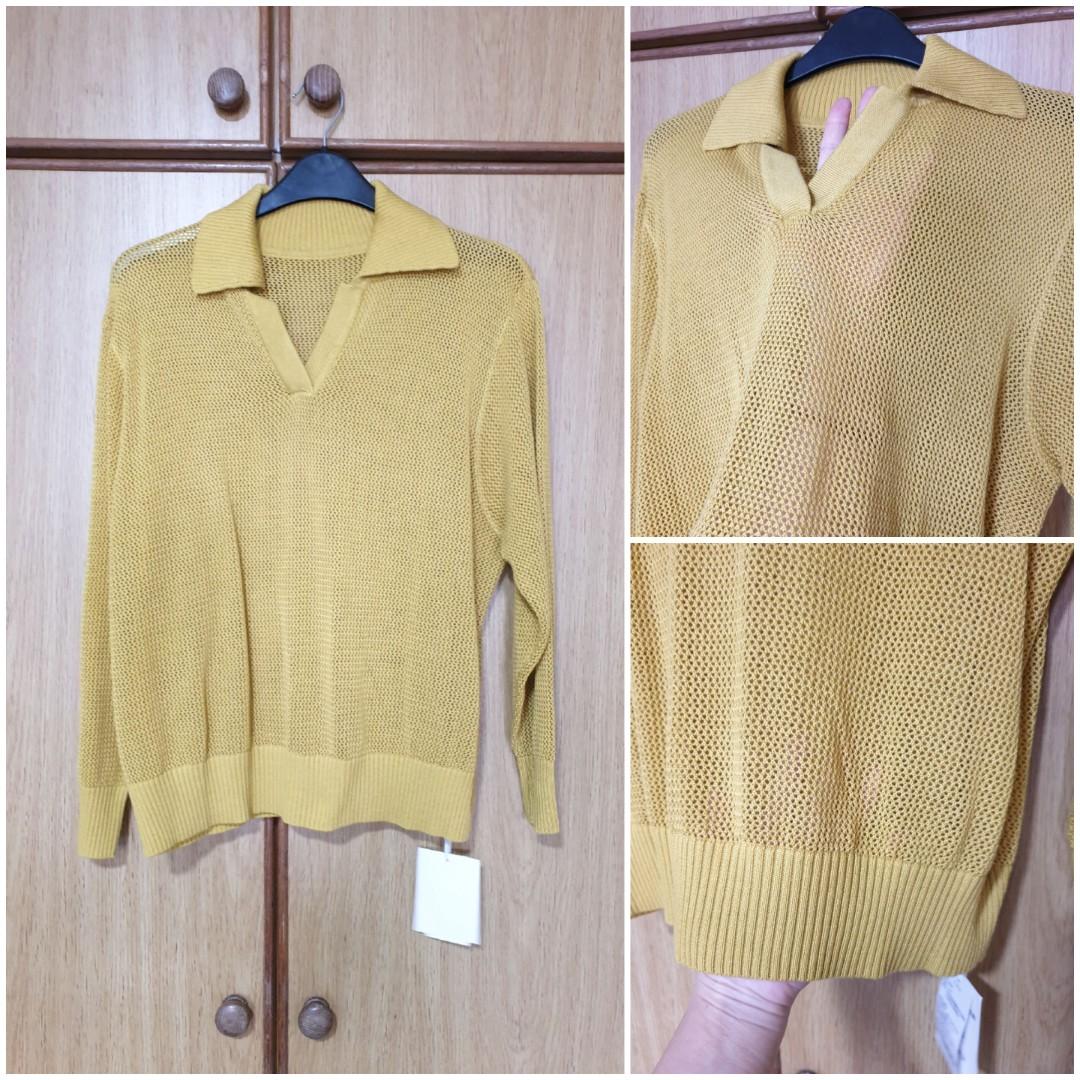 Ladies sweater blouse top. New. Mustard Women s Fashion Tops Blouses on Carousell