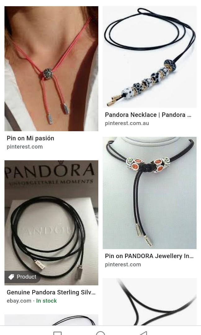 Pandora leather shop lariat necklace